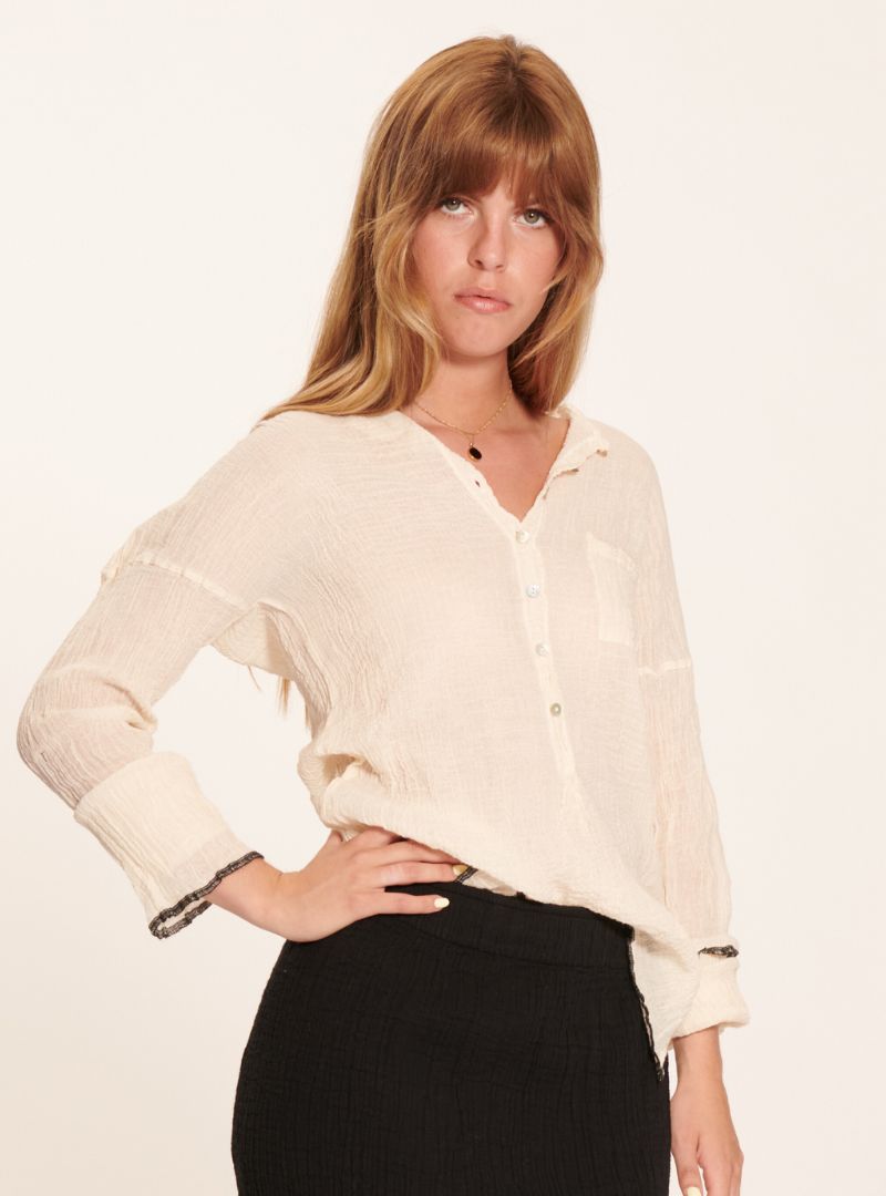 Blouse Anastasia Gaze de coton Bi-Color