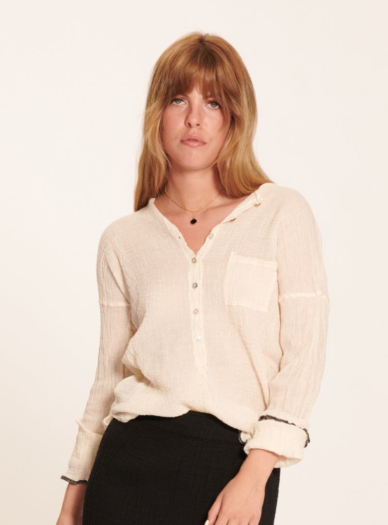 Blouse Anastasia Gaze de coton Bi-Color
